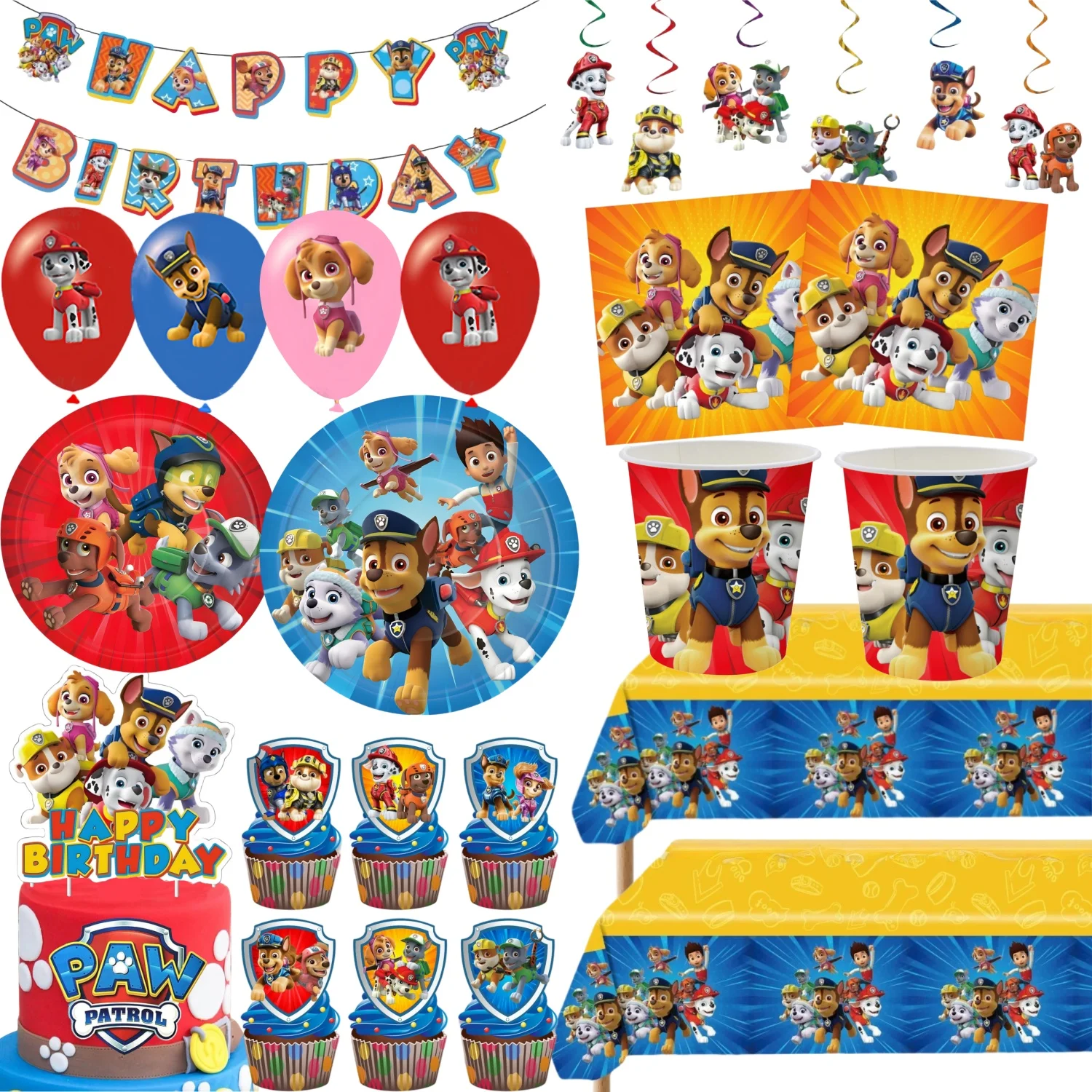 Geburtstag Party Dekor Paw Patrol Geburtstag Einweg Tasse Tischdecke Teller Serviette Baby Dusche Paw Patrol 4. Geburtstag Party Gefälligkeiten