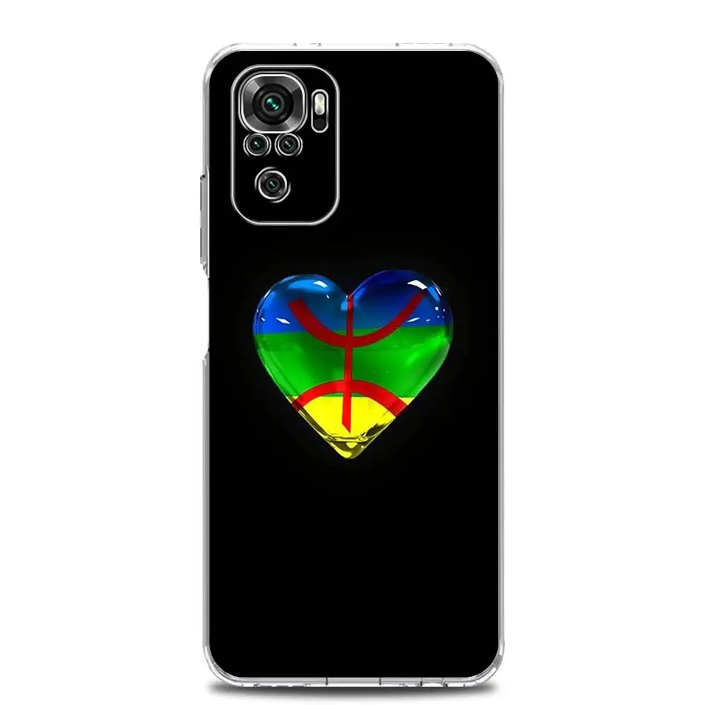 Clear Phone Case with Amazigh Berber Flag Design