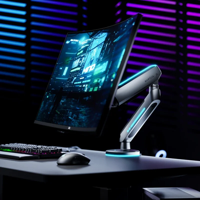 

Computer Monitor Holder Saibo Bracket RGB Lamp-Effect Telescopic Rotating Elevated Rack Large Bearing Weight