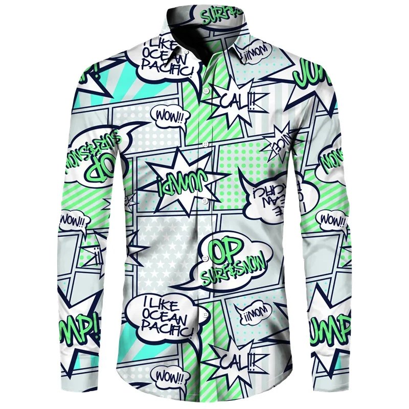 thumbnail image 1 of Camisas de moda para hombre guapo, camisetas casuales con estampado 3D, botones, solapa, manga corta y larga, estilo hip hop, para hombre y mujer, estilo urbano, cárdigan, 1 of 4