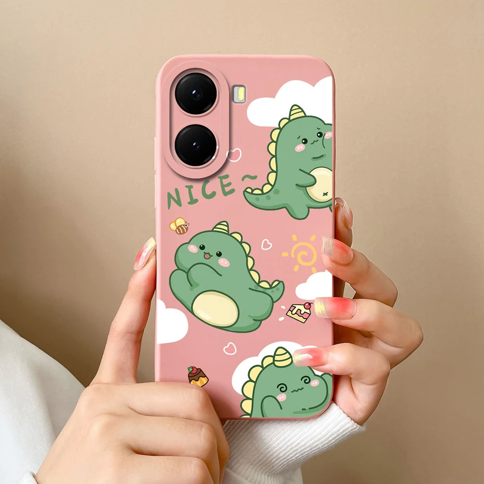 Personalized Girl Dinosaur Liquid Shockproof Non-slip Bumper Case