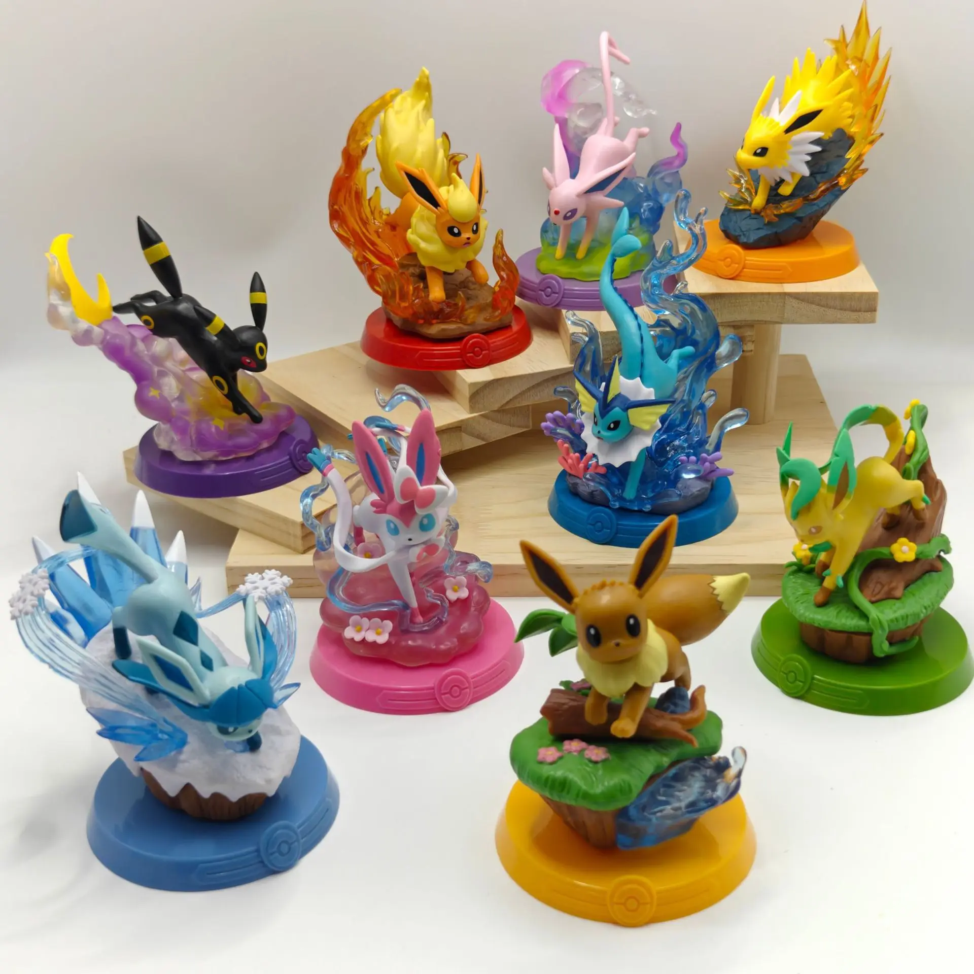 Hot 9 Style Pokemon Figures Eeveelution Espeon Sylveon Glaceon Leafeon  Vaporeon Umbreon Flareon Anime Figure Pocket Monster Toy - AliExpress, image size:1920x1920