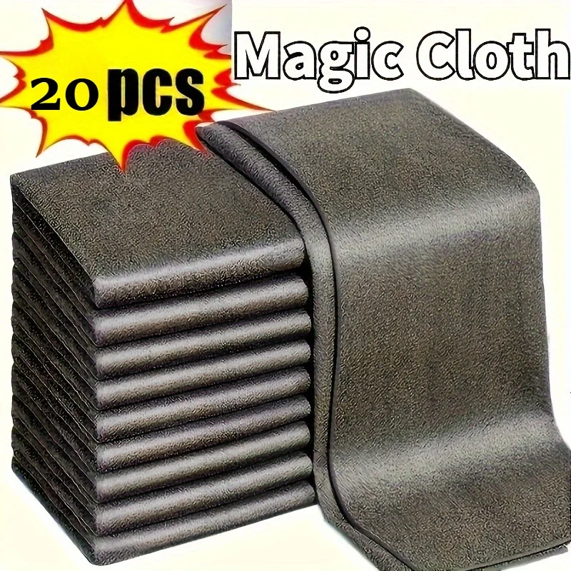20er-Pack magische Glasputztücher, dicke, rückstandsfreie Mikrofaserhandtücher, ideal für Fenster, Spiegel, Küche, Badezimmeroberflächen – Detail 1