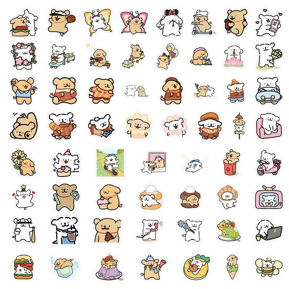 60개 라인 아트 강아지 스티커 - 장 귀여운 선형 강아지 디자인 LanLanStickersWorld Store