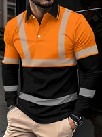 Polo à manches longues pour hommes, coupe cintrée en Polyester, hauts décontractés pour le lieu de travail, Performance à séchage rapide, printemps-automne, 2025 3