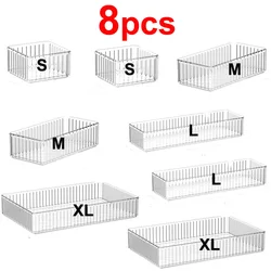 Clear Acrylic Desk and Bathroom Organizer Set - Transparent Storage Solution (Set E)