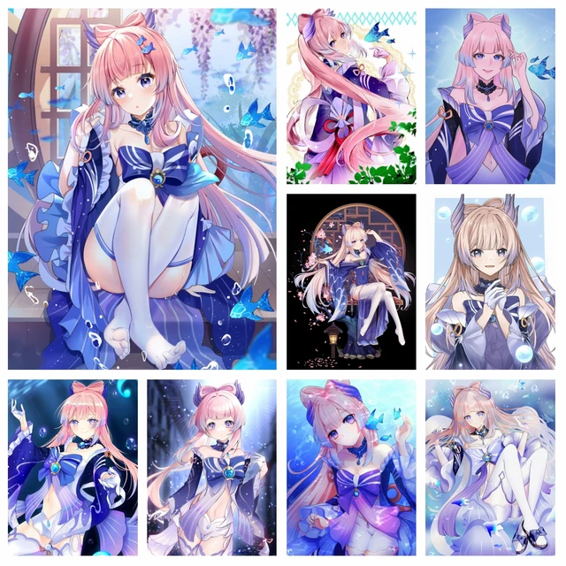 Genshin impacto sangonomiya kokomi azul anime menina ab diamante pintura da  arte do jogo de vídeo chinês mosaico ponto cruz decoração casa - AliExpress