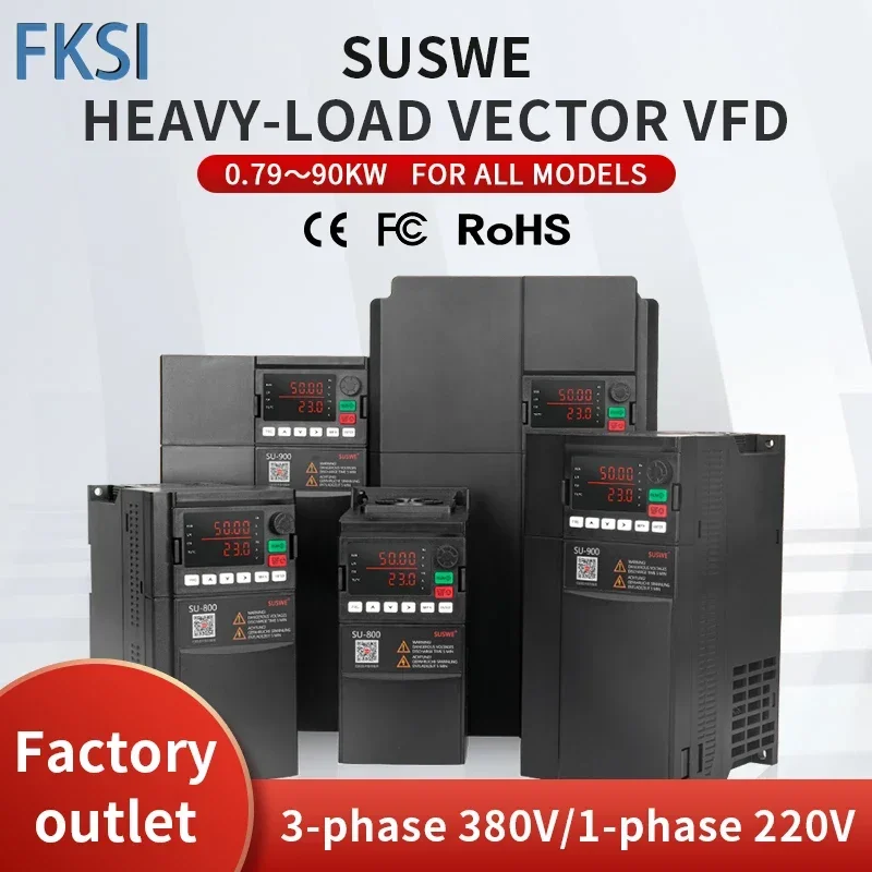

NEW SU8/900 VFD 0.75KW 1.5KW 2.2KW 7.5KW 15KW single-phase input three-phase output 220V 380V Variable Frequency Drive Converter
