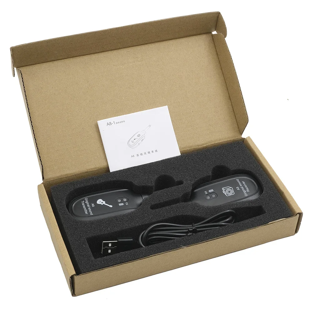 Wireless Guitar System Transmitter Receiver Built-in Rechargeable For Electric Bass wireless guitar system