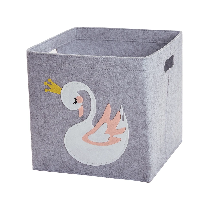 Cube Folding Toy Storage Box | Felt Fabric Basket for Cartoon Animal Nursery