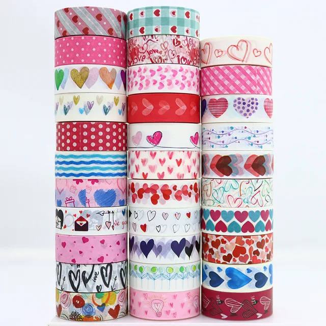 1600in Love Heart Washi Tape Set 8 Rolls Scrapbooking Masking Tapes for  Valentines Collage Material DIY Japanese Stationery - AliExpress