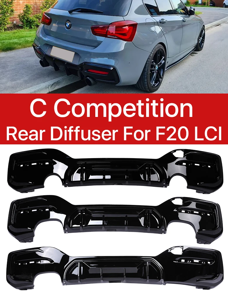 

M Sport Rear Bumper Diffuser Competition CS Style M Performance Diffusor Spoiler Lip For BMW 1 Series F20 F21 LCI 2015 -2019