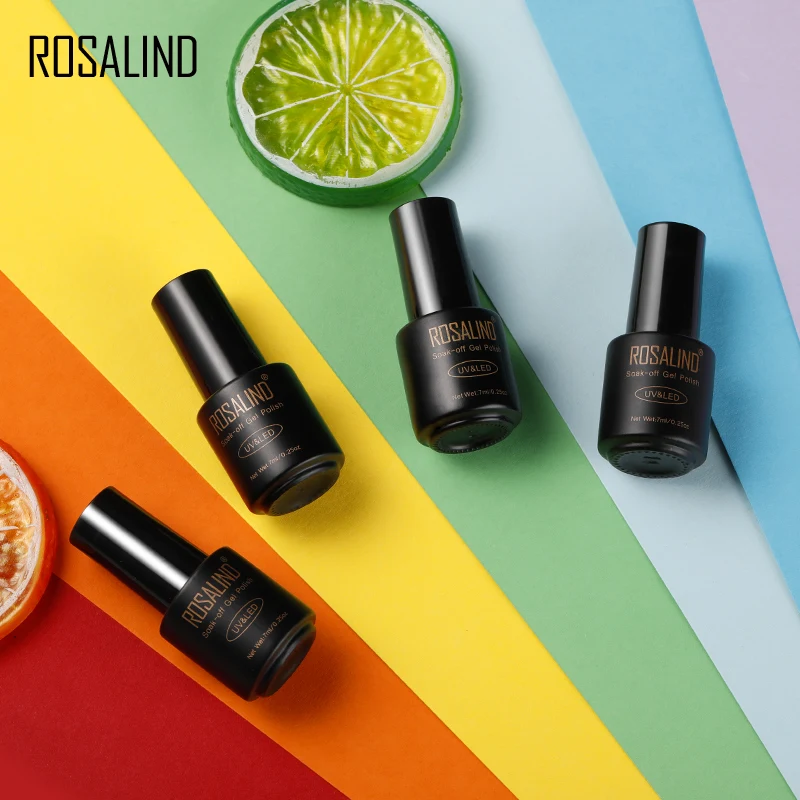 7ml Gel Nail Polish Glass Bottle Matt Top Base Soak Off UV LED Nail Lacquer Rainbow Color Gel Varnish Semi Permanent nail polish