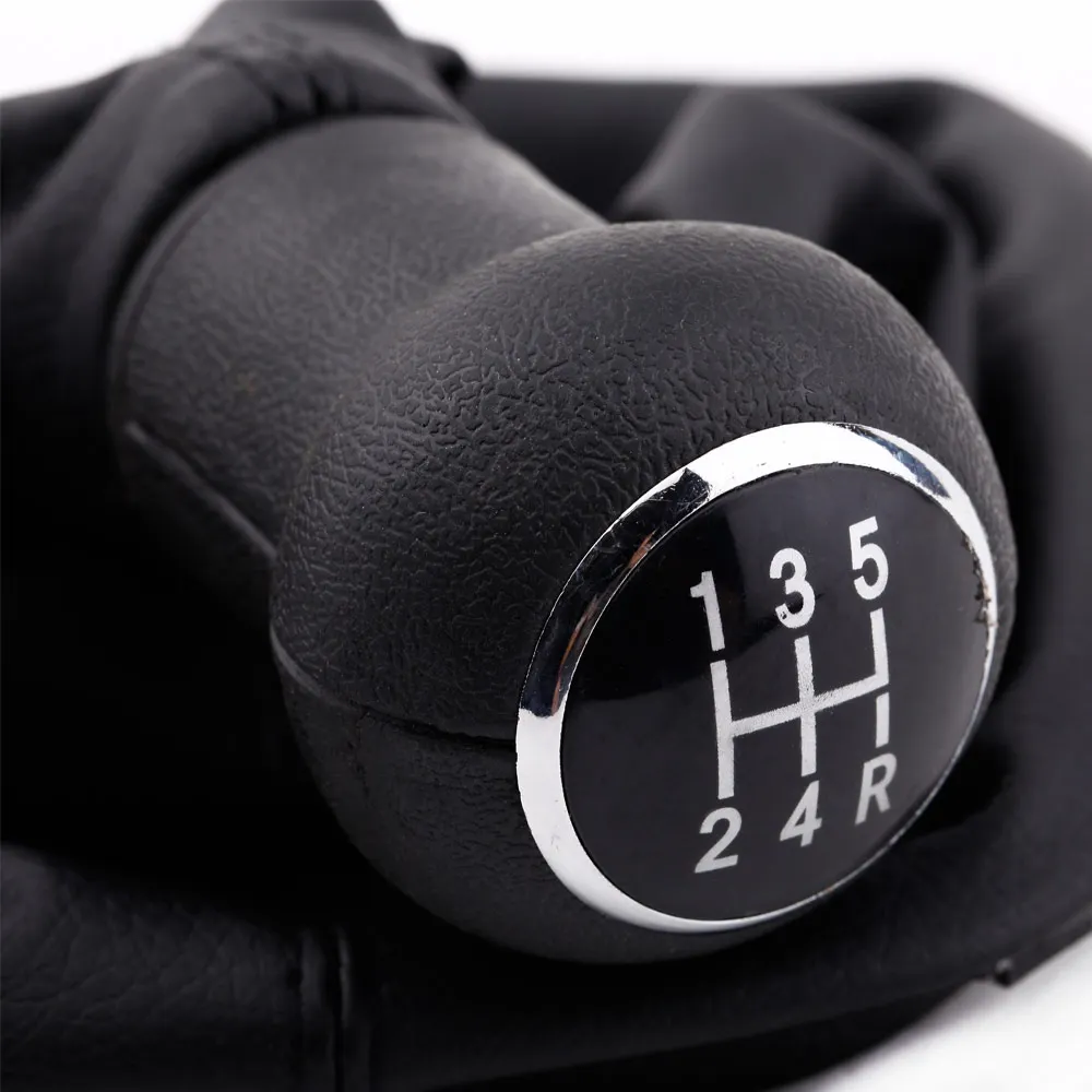 New 5 Speed Gear Shift Knob Gaitor Boot Black PU Leather Shift Knob Boot for VW Passat B5 Volkswagen