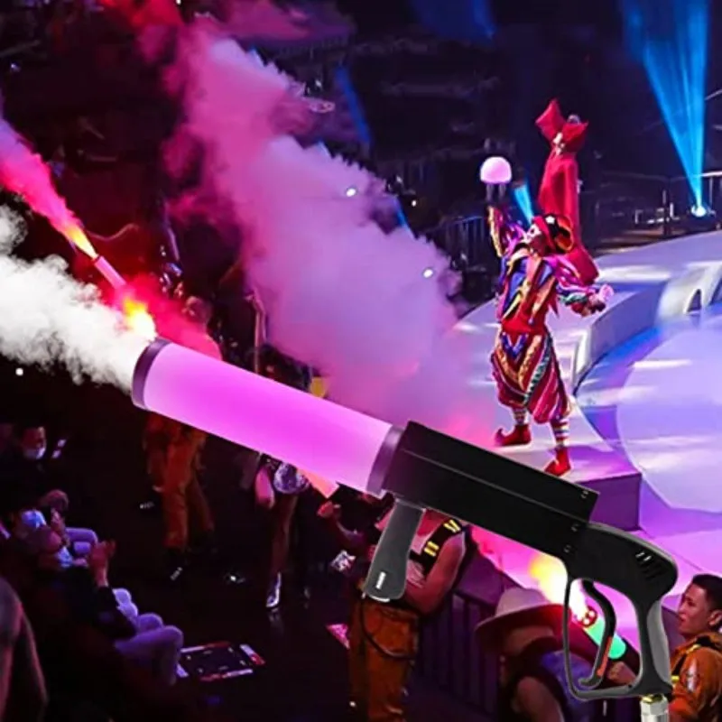 Co2 Fog Machine Handheld Rgb Led Co2 Cannon Gun Jet Machine Club Bar Dj Effects Equipment Co2 Fog Spray Cannon Blower Machine