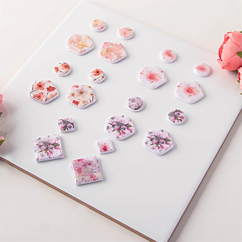 Floral Plant Pattern Polymer Clay Water Transfer Paper Colorful Water Soluble Disposable Sticker Pottery Earrings 9.5x13.8cm, polymer clay tools,clay sculpting tools,pottery sculpting tools,clay craft tool