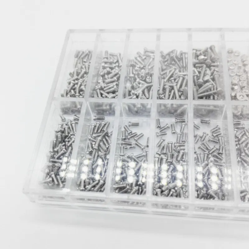 1000 PCs Glasses Screw Accessories Box Nose Tray Screw Watch Glasses Repair Set 18 Grid