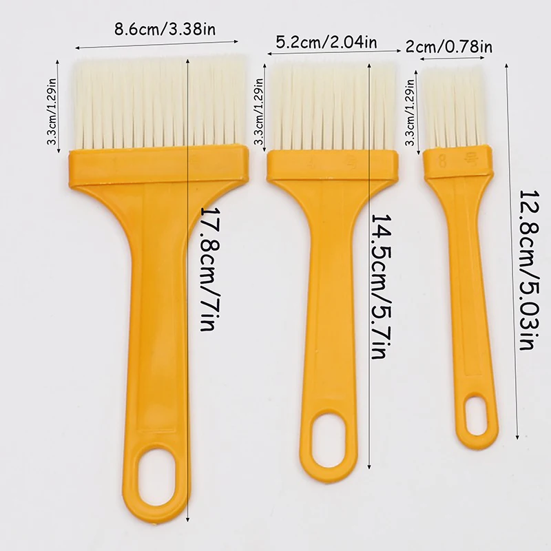 3Pcs Barbecue Brush Split Type Cake Baking Pastry Cooking Oil Brushes High Temperature Resistant Plastic Handle BBQ Kitchen Tool