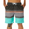 Colorful Stripe Pattern Beach Shorts For Men USA Flag 3D Print Swim Trunks Summer Surf Board Shorts Loose Short Pants Streetwear 1