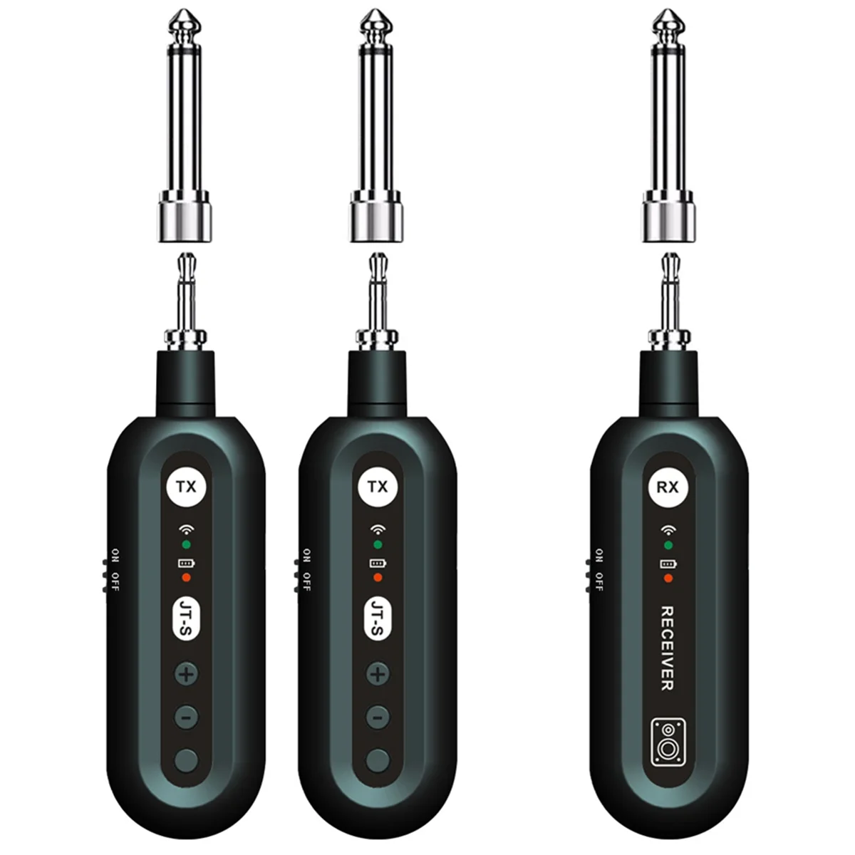 SEMOIC One to Two Electric Guitar Transceiver Wind Instrument 2.4G Wireless Audio System Adjustable Plug and Play