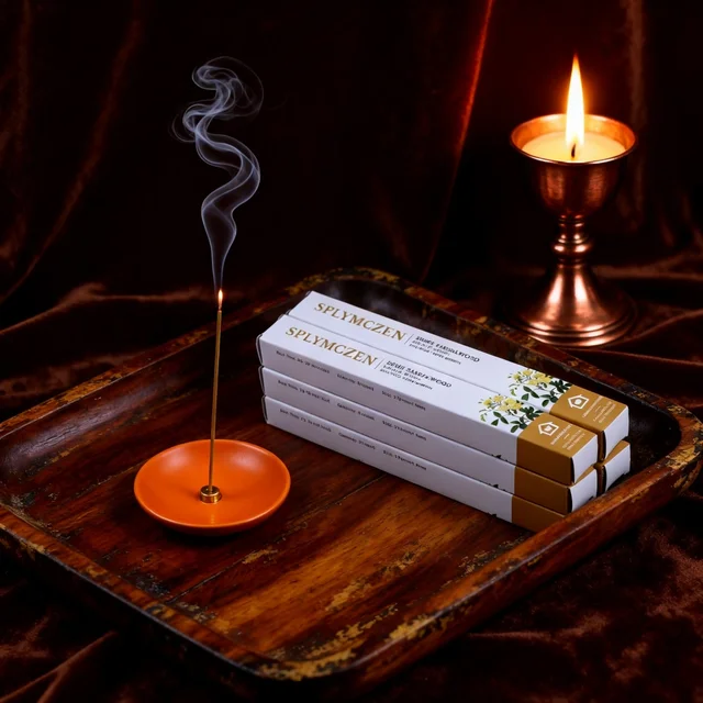 بخور خشب الصندل الصيني الأصلي 27 سم جودة ممتازة - 24 قطعة/91 قطعة معطر هواء منزلي، حفل نعمة بوذا، الاستخدام اليومي 1