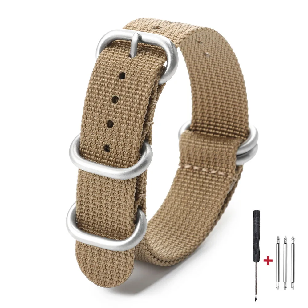 Durable Military-Style Nylon Watch Band - High-Quality Casual Strap