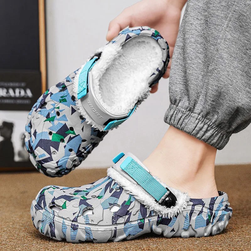 ELUVA Warm House Slippers for Men Winter Non Slip Indoor Shoes Cozy Fleece Comfortable Slippers for Men Warm House Shoes