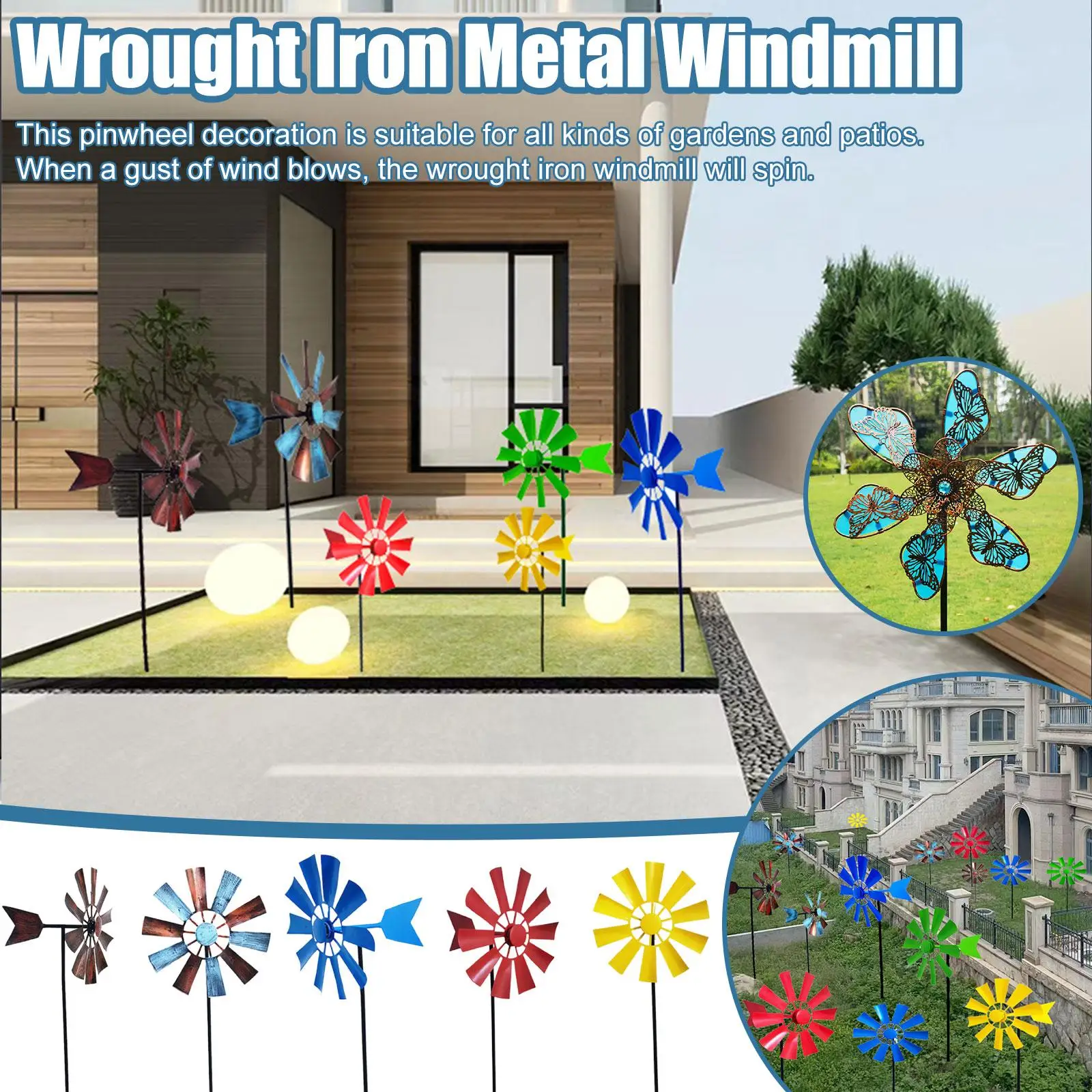 

Hot Dropshipping Magical Metal Windmill Outdoor Wind Décoration Yard Decoration Jardin Garden Patio Spinners De Wind Catche B4Y8