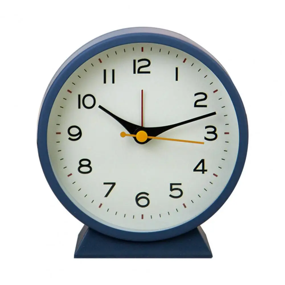 Reloj despertador analógico pequeño con pilas, reloj de viaje, relojes de  noche Slient para dormitorios, baño, estantes, escritorio, color blanco