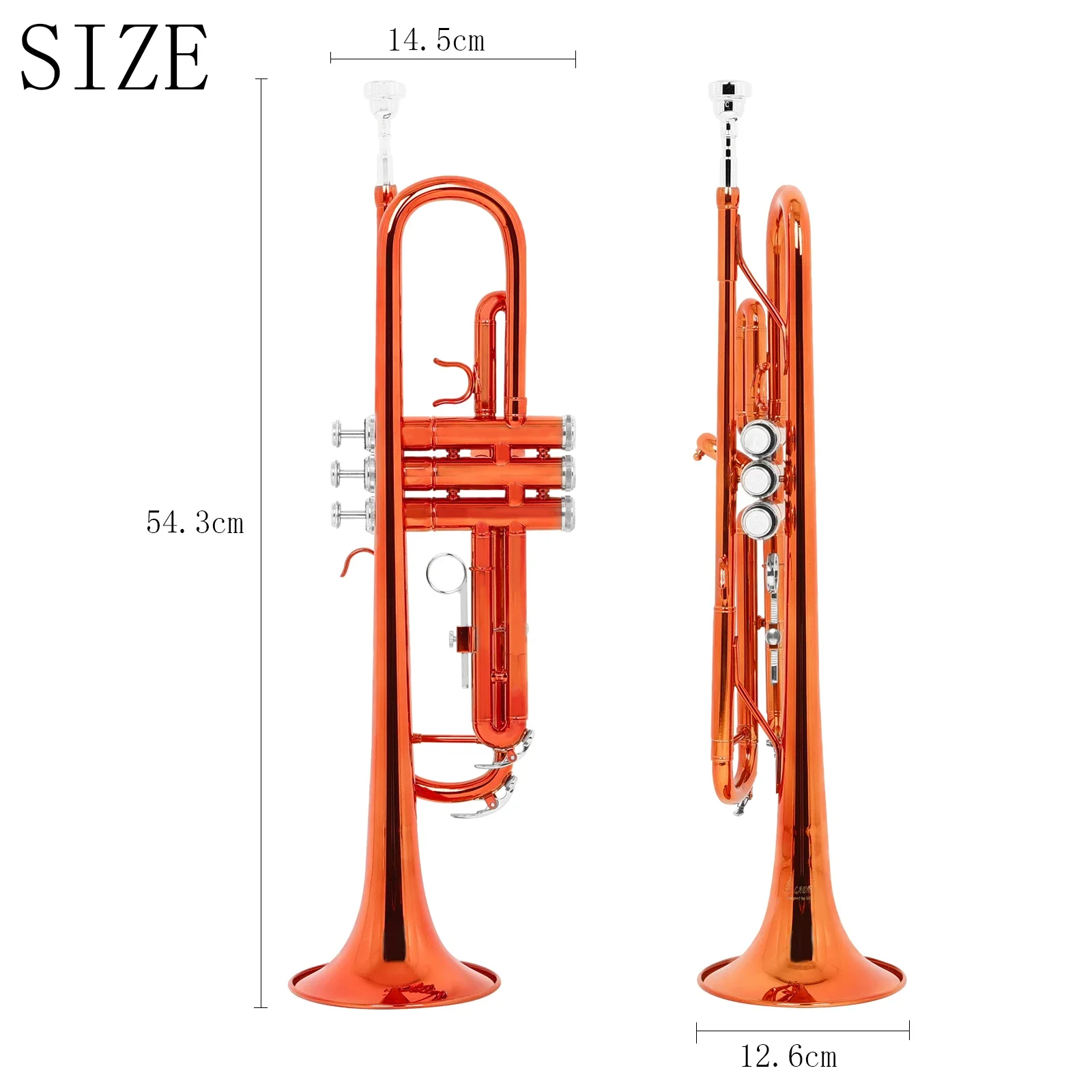 SLADE Bb Trumpet B Flat Trumpet Colored Lacquer Brass Body Professional Brass Musical Instrument with Case Mouthpiece Accessory