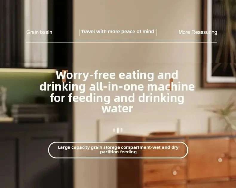 automatic   water dispenser with integrated feeder - 1-10l capacity, no battery needed,   for easy monitoring, durable pet food & water basin for indoor/outdoor use, cat water dispenser,   accessory, sturdy construction, without battery Product details 0