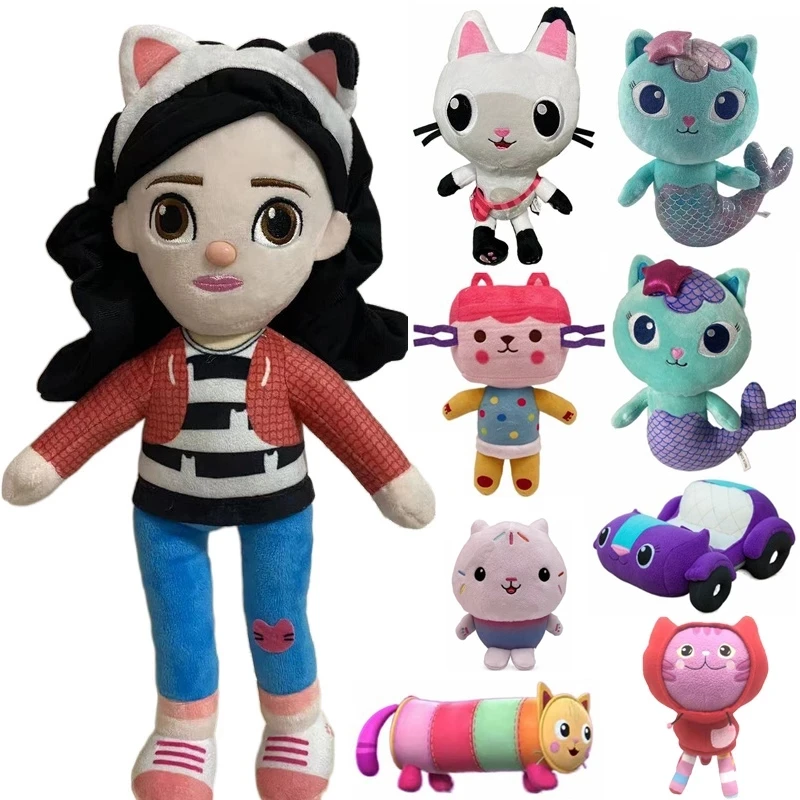 Casa de muñecas Kawaii Gabby de 25cm, juguete de peluche de dibujos  animados, animales de peluche, gato, sirena, peluches bonitos para niños,  regalos de cumpleaños para niñas| | - AliExpress