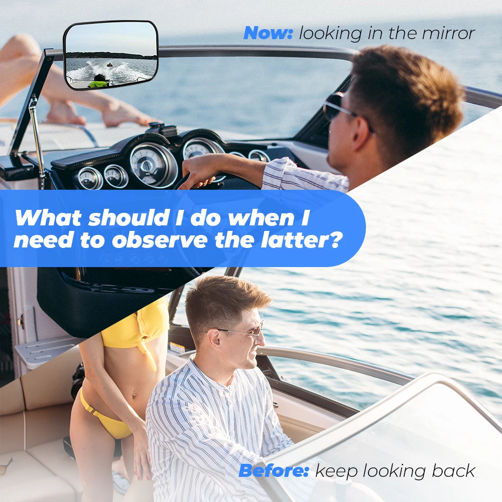 2pc Jet Ski Mirror Universal Boat Ski Rear View Mirrors Watersport Personal Watercraft Mirror Seadoo Accessories PWC Surfing