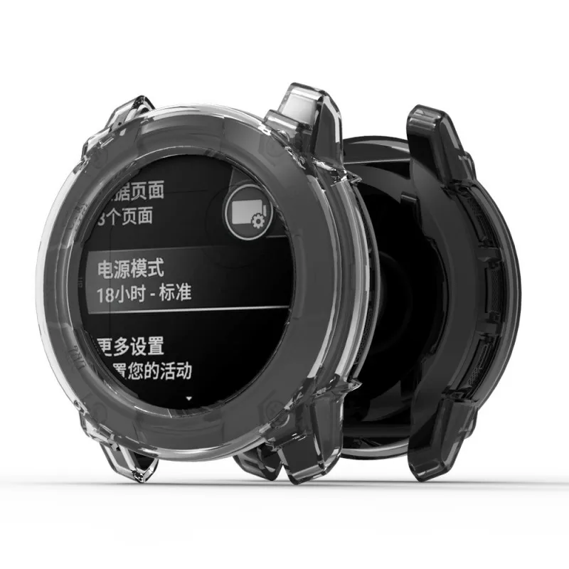 Premium Soft TPU Protective Case - Hollow Frame Cover for Garmin Instinct 3 Watch
