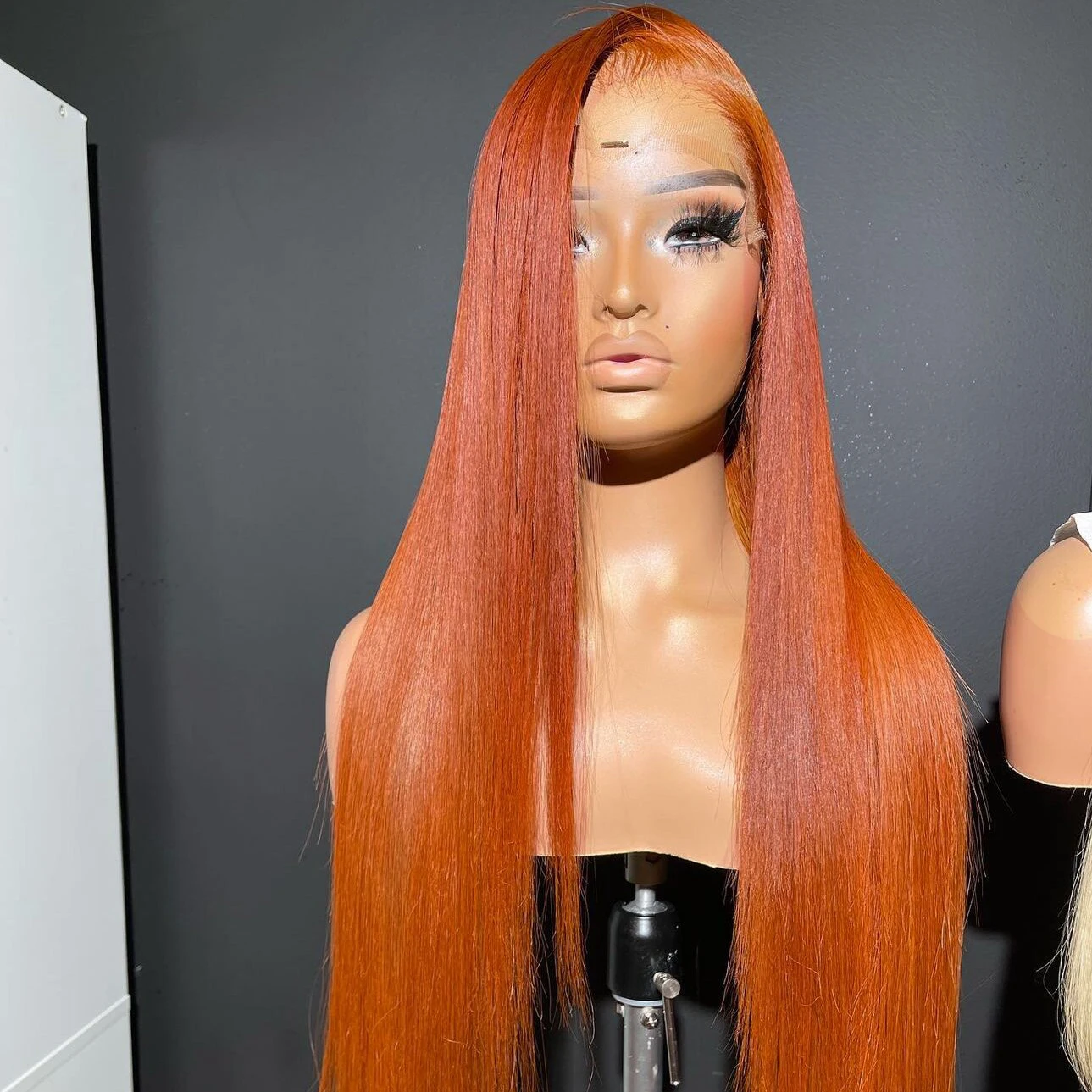 

RDY Orange Wig Synthetic Lace Front Wigs For Women Long Silky Straight Hair Heat Resistant Lace Wig Natural Hairline Cosplay Wig