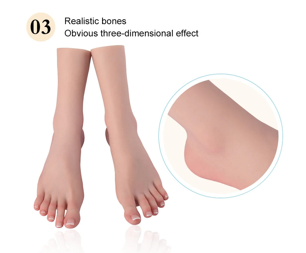 Dokier Realistic Silicone Material Female Hands Model Lifelike Silicone Female Hand Foot Mannequin for Hand Art Jewelry Display