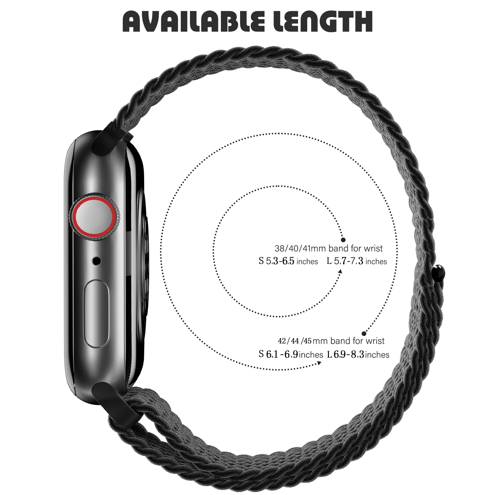 nylon Apple Watch Band 45mm-42mm Stretchable Solo Loop For