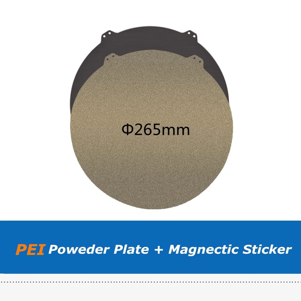 Gold 265mm Double-Sided PEI Powder Texture Spring Steel Plate + Magnetic Sticker Sheet For Flsn QQ-S Platform 3D Printer Parts