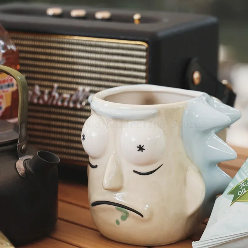 Creative Doctor Rick Action Figure Toy Cartoon Cat Ceramic Mug Anime Strange Old Man 3D Shape Cup Regali Di Compleanno Per Bambini