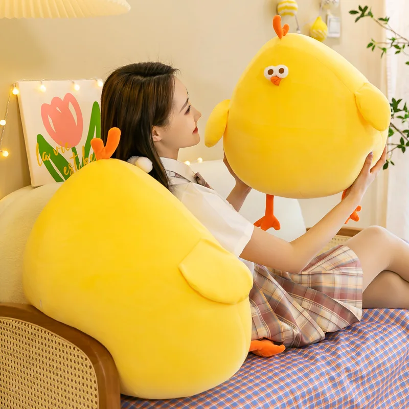 재미 있은 뚱뚱한 치킨 플러시 장난감 베개 부드러운 시뮬레이션 귀여운 플러시 인형 목 베개 소년 소녀 축제 선물을위한 박제 동물