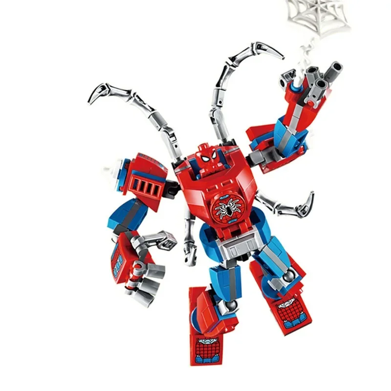 Disney Avengers Spider Man Thanos Le Mecha Boy Gi Fighting Insert Model Building Block Minifigure Little