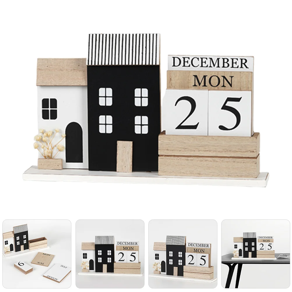 

Вечный календарь, деревенский деревянный блочный календарь для дома, офиса, настольного стола, календарь