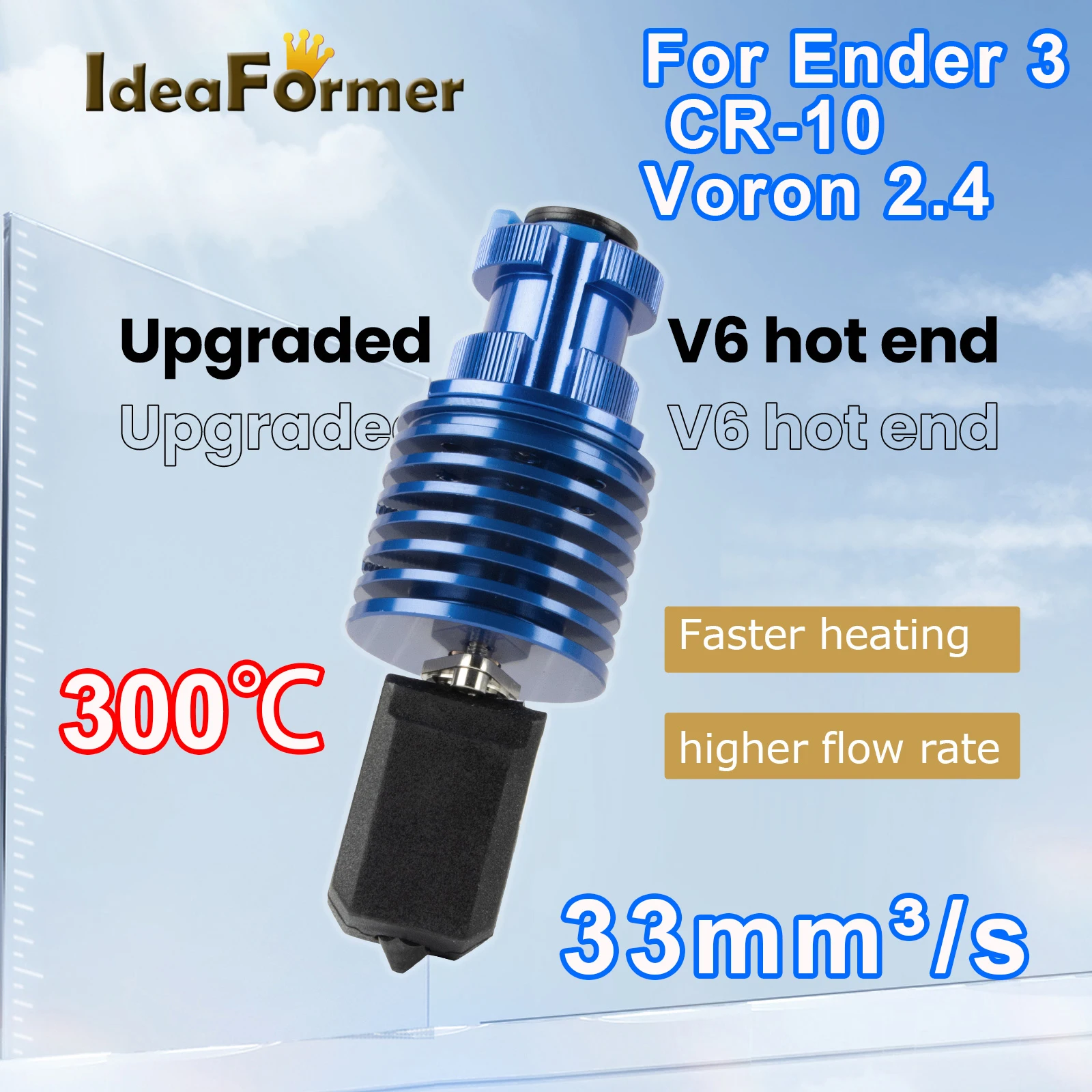 Upgrade V6 Hotend Kit Testina Di Stampa Ad Alta Velocità Per Prusa Ender 3 V2/Cr10 Per Ender 3/Ender 3 Pro/Voron 2.4 Estrusore Hi-End J-Head