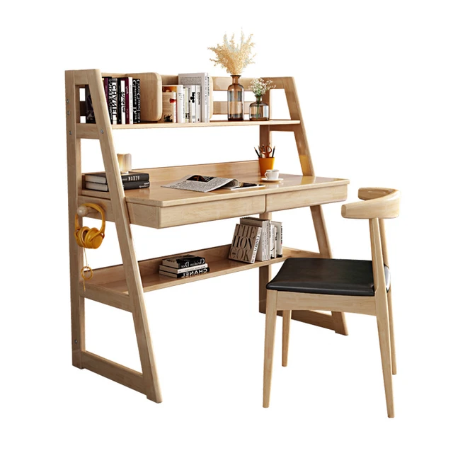 Çocuk mobilya setleri katı ahşap masa ve sandalye seti çocuklar çalışma  masası bookrack ile çocuk mobilyası takım çocuk çalışma masası set satış -  AliExpress