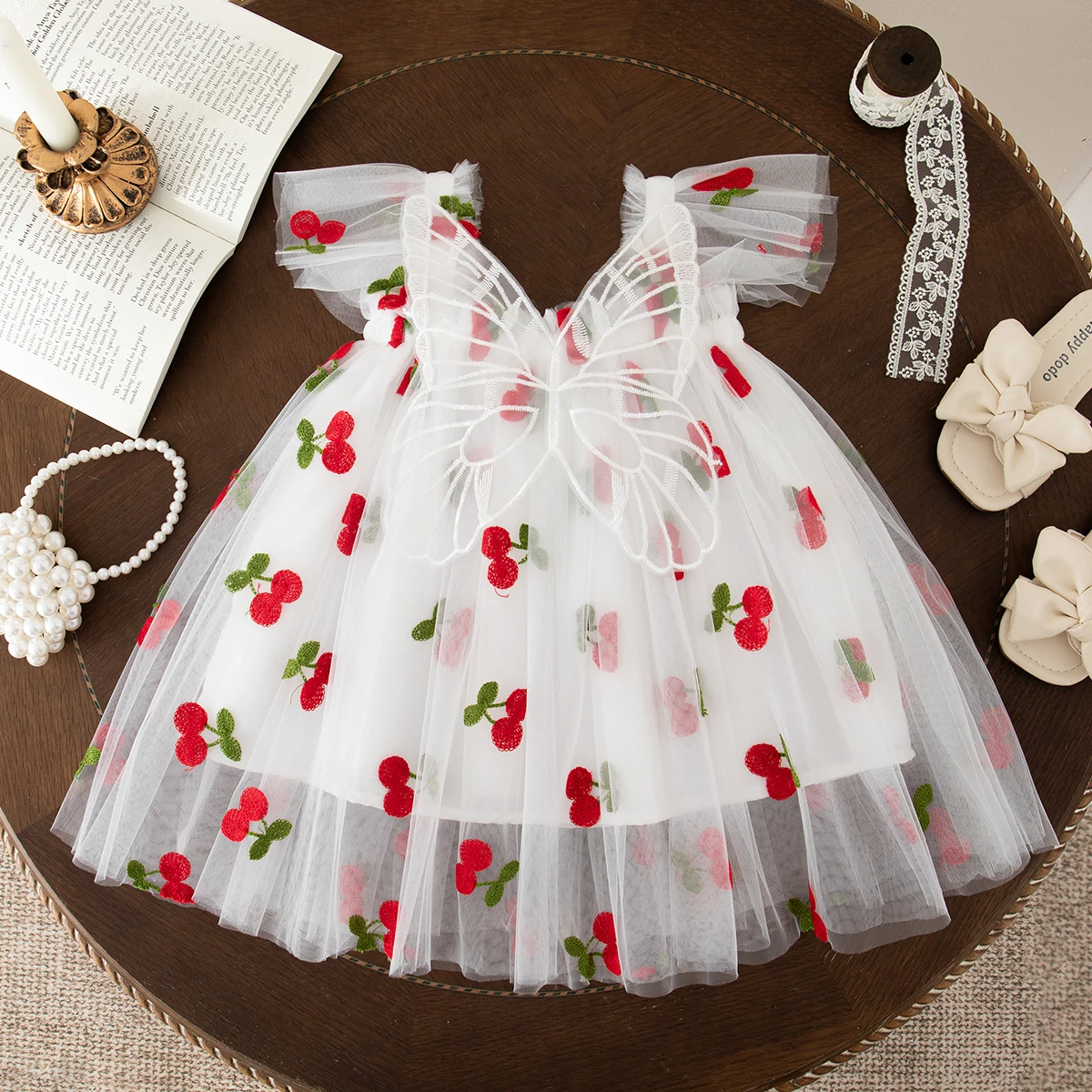 فستان بناتي صيفي من التول مطبوع عليه زهور فستان بناتي رائع لحفلات الزفاف فستان فتاة الزهور ملابس بناتي