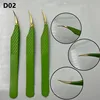 Lashes Tweezers Stainless Steel Eyelashes Tweezers Eyelash Extensions Green Eyebrow Removal Tweezers Precision Tweezers Eyebrow 3