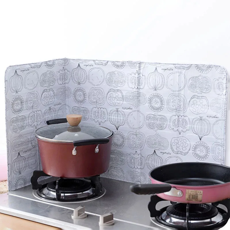 Colorful Kitchen Gas Stove Baffle Plate Aluminum Foil Insulation Board Cooking Hot Grease Splash Block Oil Tinfoil Easy To Clean