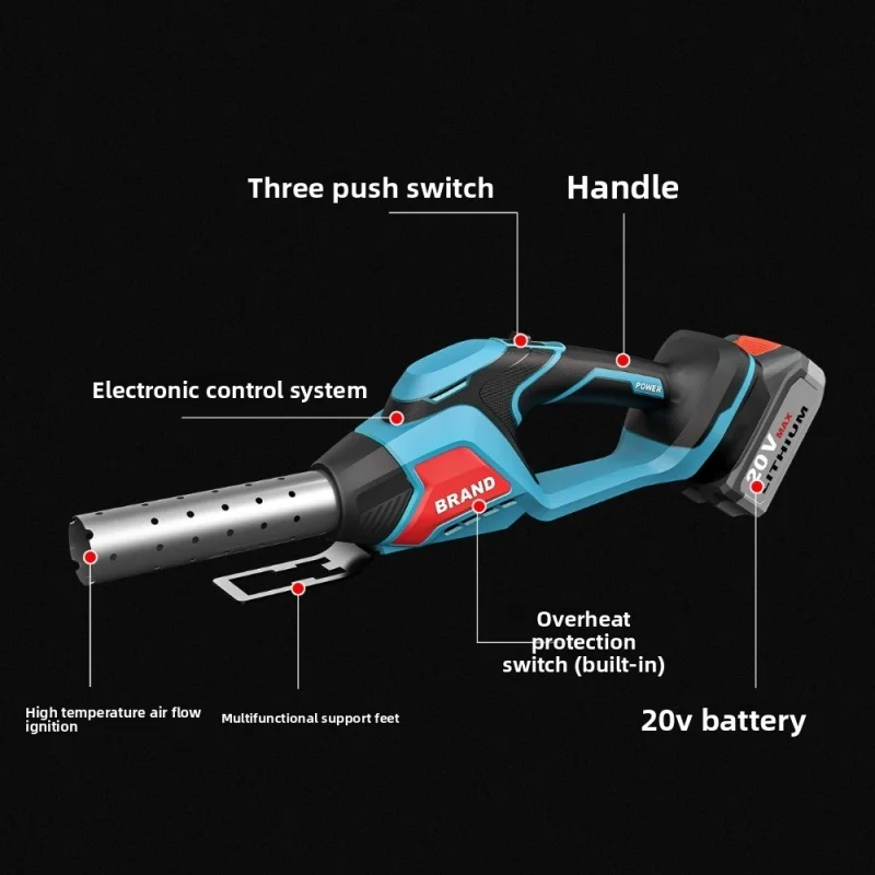 400W Cordless Fire Starter Charcoal Starter BBQ Tool Chemical Free Heated Air wi