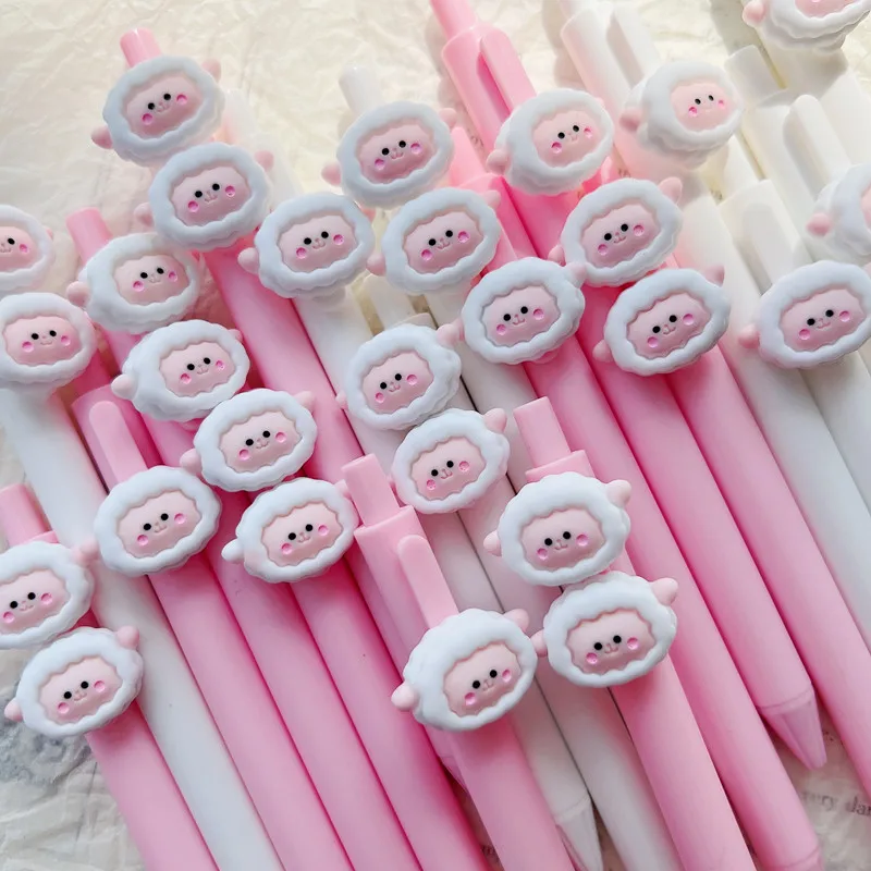 

4pcs/Set Kawaii Gel Pen Cute Cartoon sheep Quick Drying Black Ink Press Gel Pen Writing Pens School Office Supply Stationery
