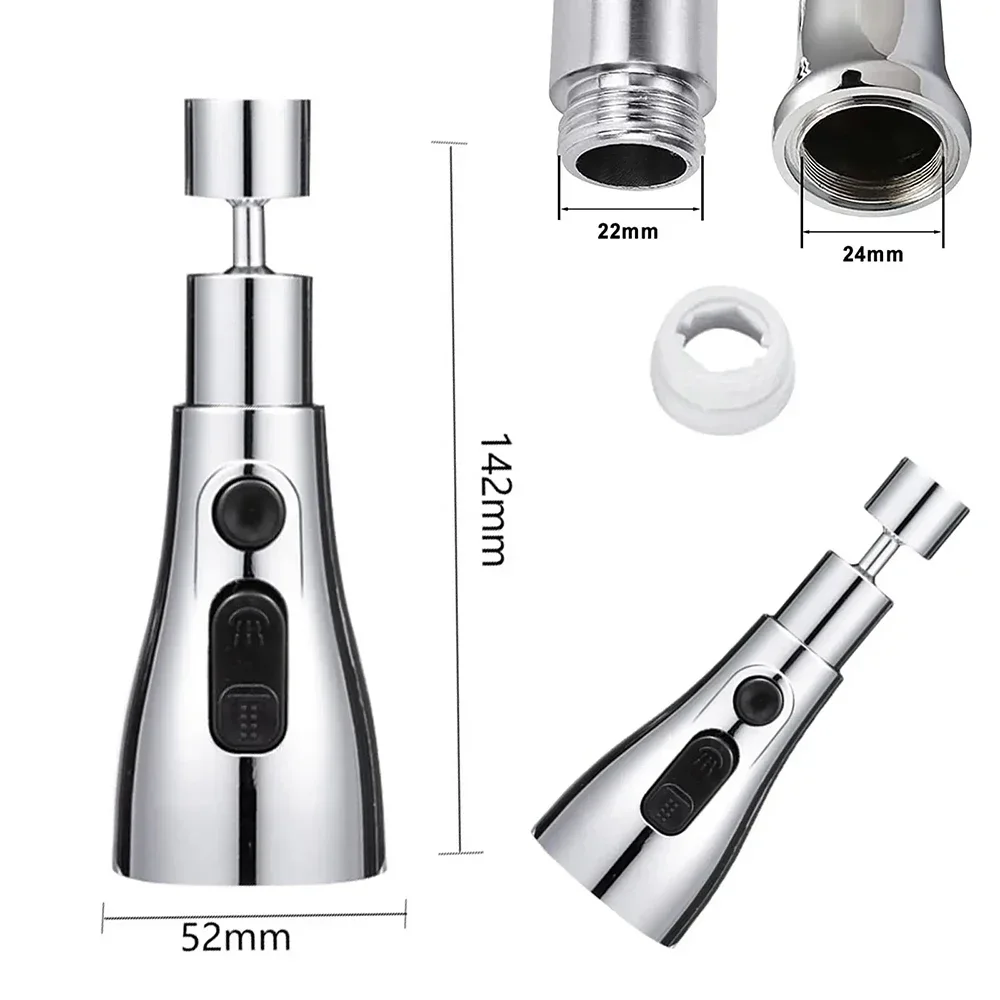 Kitchen Faucet Aerator 3 Modes Bathroom Anti-splash Tap Extender Adapter Faucet Washbasin Sprayer Saving Water Tap Filter Nozzle 6